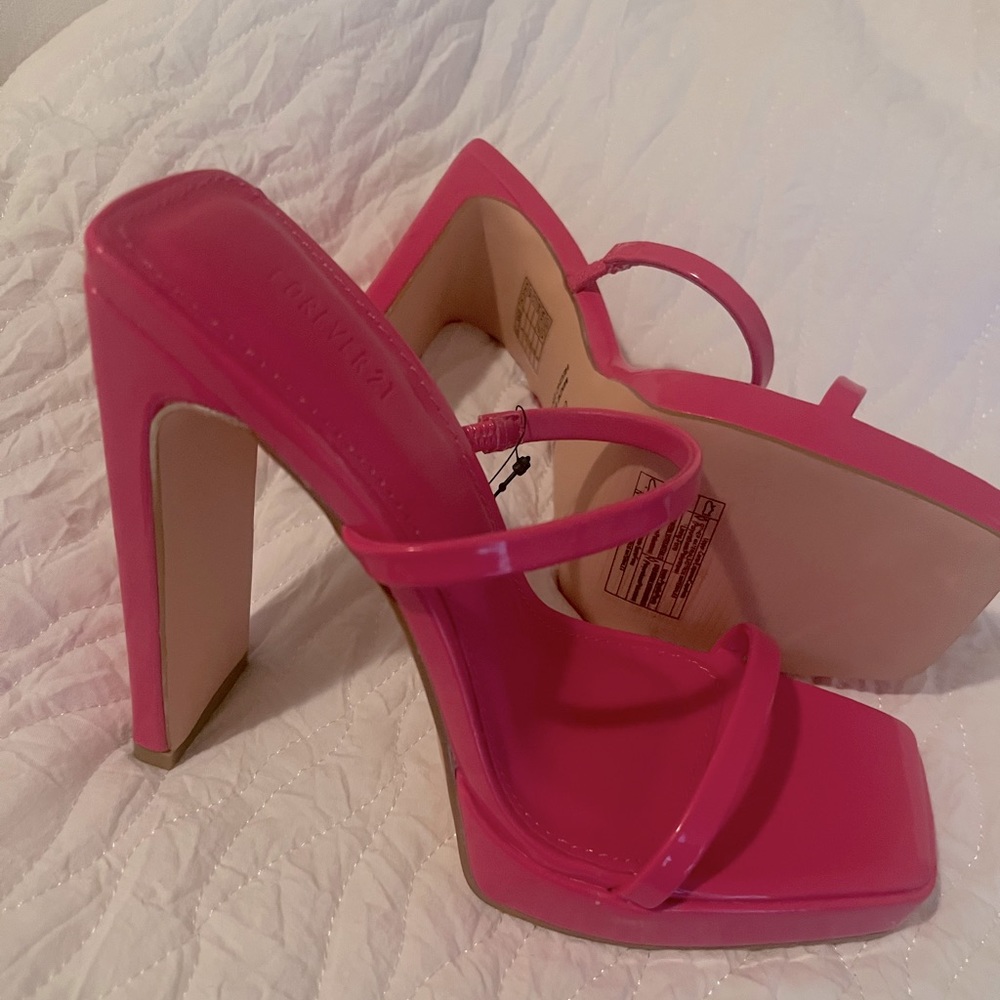Hot pink forever 21 heels.